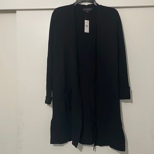 NWT ANN TAYLOR LONG CARDIGAN BLACK SIZE MEDIUM